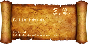Bulla Mátyás névjegykártya
