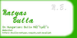 matyas bulla business card